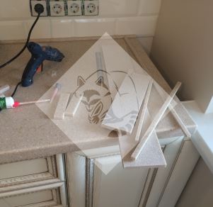 Ремонт столешницы из искусственного акрилового камня на кухню